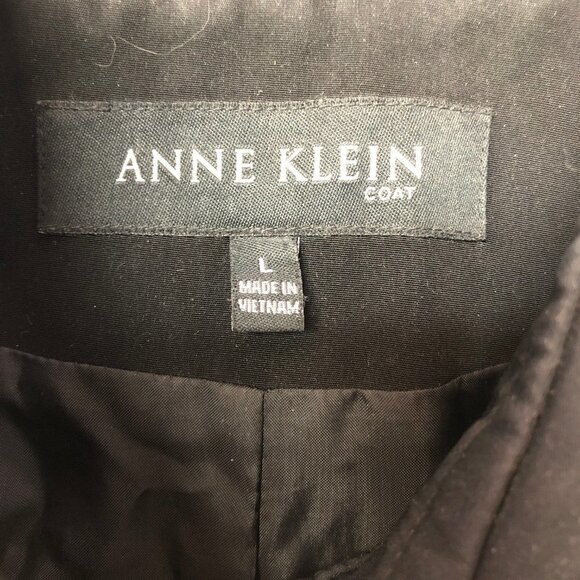 𝅺anne Klein Black Water Resistant Jacket Coat Large - Picture 3 of 16